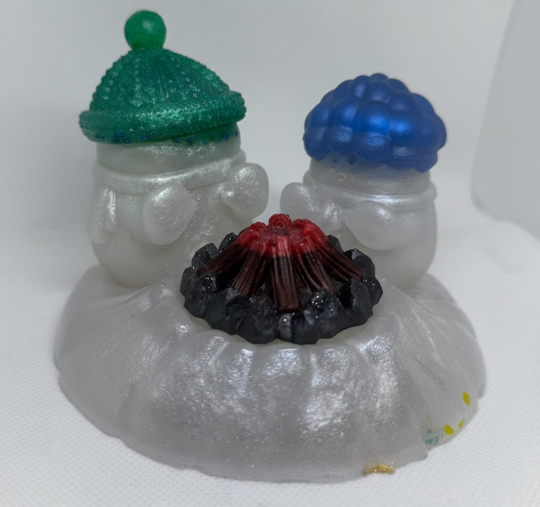 Snowman Bonfire Scene