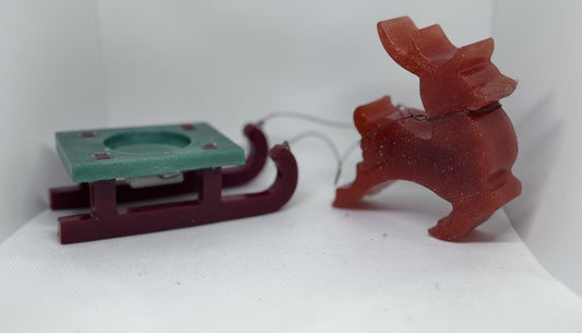 Reindeer with Light Up Sleigh